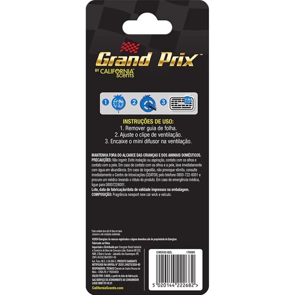Odorizador Para Carro Mini Difusor Carro Novo 6Ml Rayovac (Bl.c/02) - imagem 3