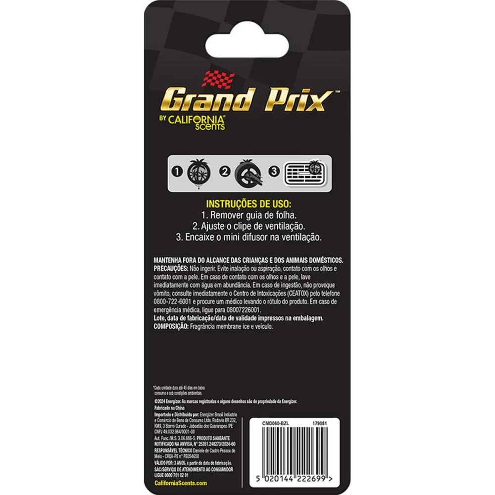 Odorizador Para Carro Mini Difusor Ice 6Ml Rayovac (Bl.c/02) - imagem 3