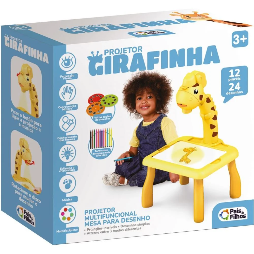Brinquedo Para Colorir Mesa Projetor Girafinha Pais E Filhos - imagem 4