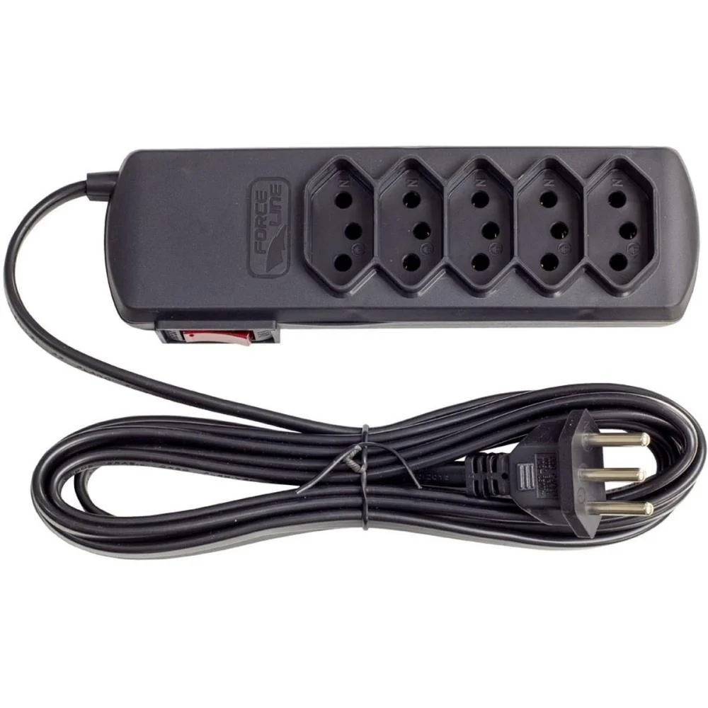 Filtro De Linha 5 Tomadas Slim Bivolt 3M Pt Force Line - imagem 4
