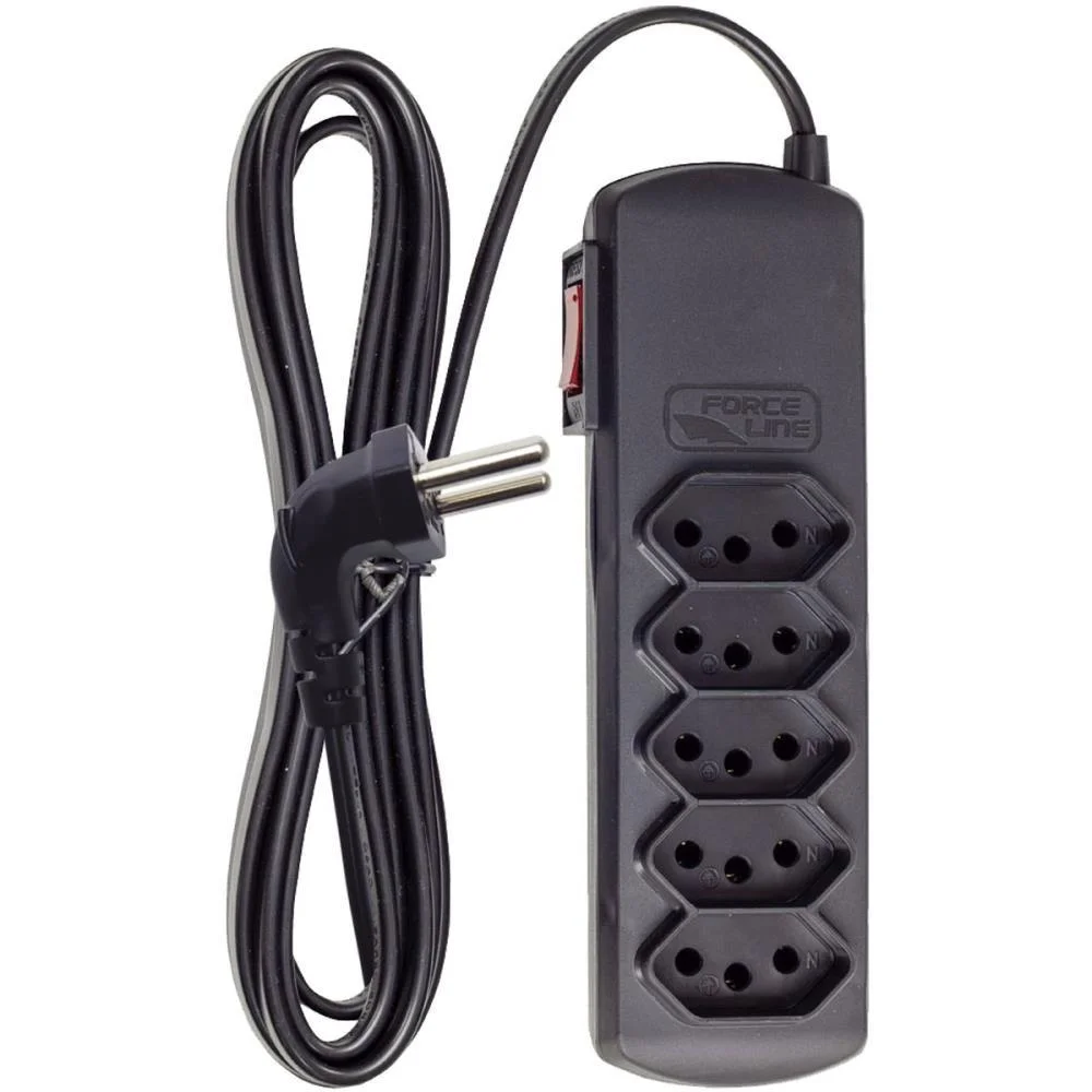Filtro De Linha 5 Tomadas Slim Plug 90° Biv. P Force Line - imagem 2