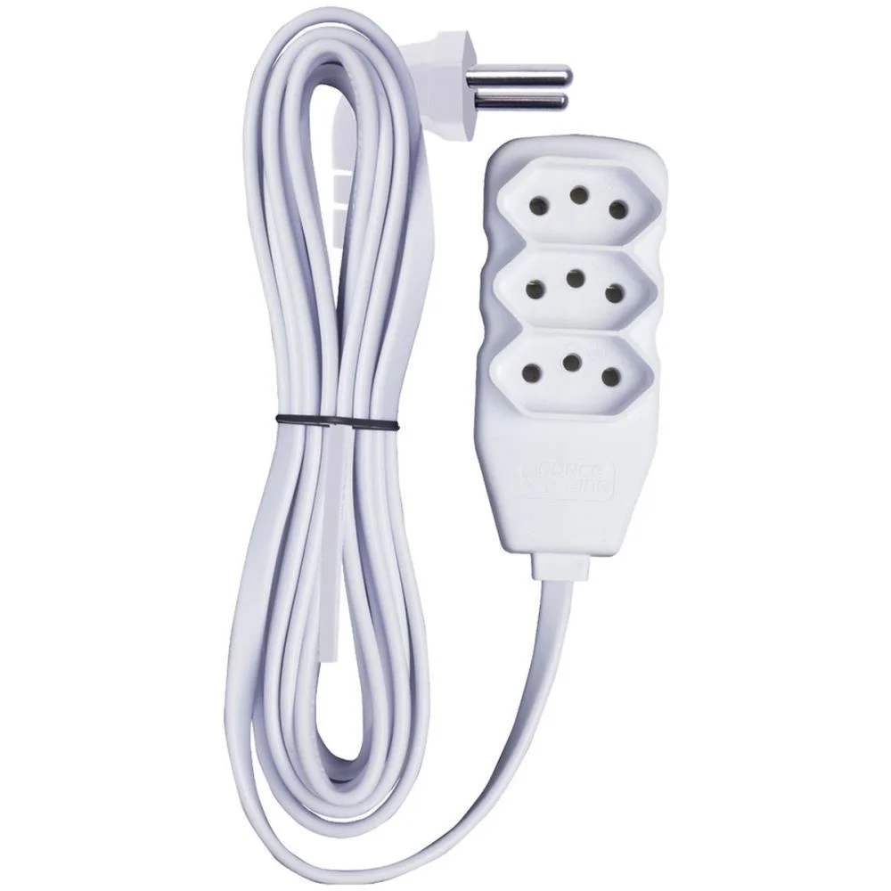 Extensao Eletrica Tripolar 3 Tomadas Plug 90º 3M Force Line - imagem 2