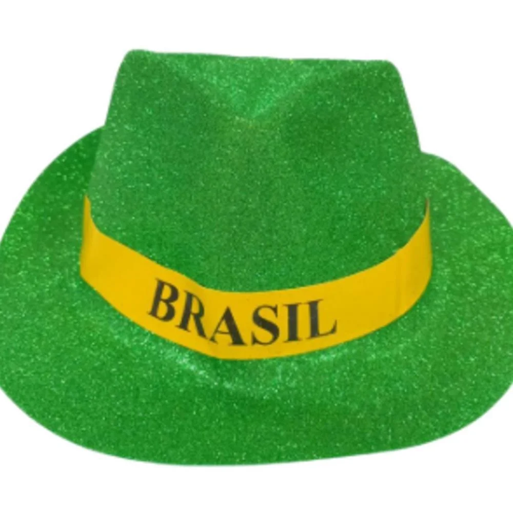 Copa Do Mundo Chapeu Brasil Plast.c/Glitt(S) Nyr Festas (Pct.c/12) - imagem 2