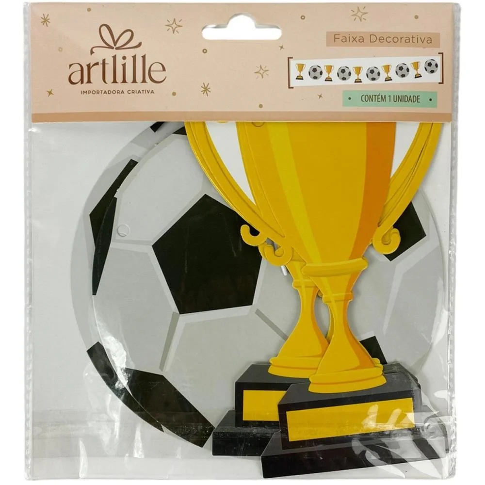 Copa Do Mundo Faixa Decor Trofeu/Bola C/Cord Art Lille - imagem 4