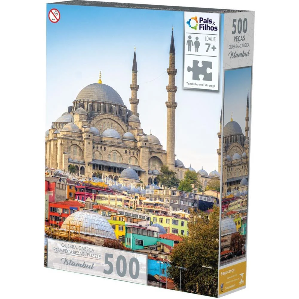Quebra-Cabeca Cartonado Istambul 500 Pecas Pais E Filhos - imagem 2