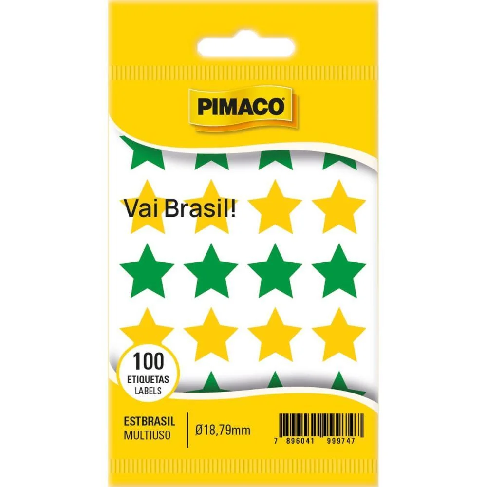 Copa Do Mundo Adesivo Tp-18 Estrela Brasil Pimaco (Ct.c/100) - imagem 3