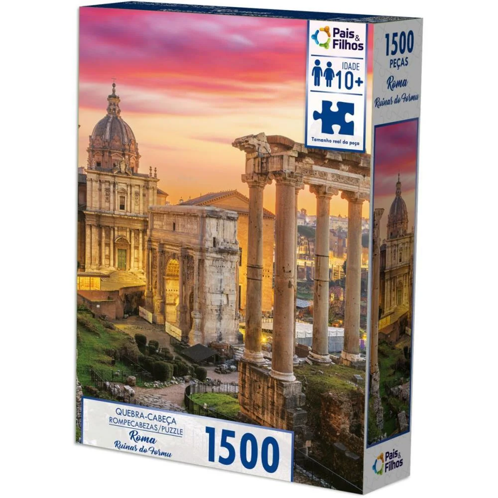 Quebra-Cabeca Cartonado Roma Ruinas Do Forum 1500P Pais E Filhos - imagem 2
