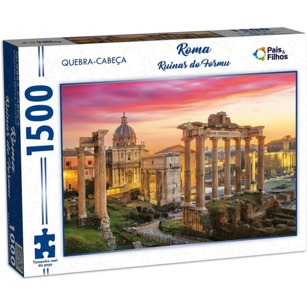 Quebra-Cabeca Cartonado Roma Ruinas Do Forum 1500P Pais E Filhos - imagem 4