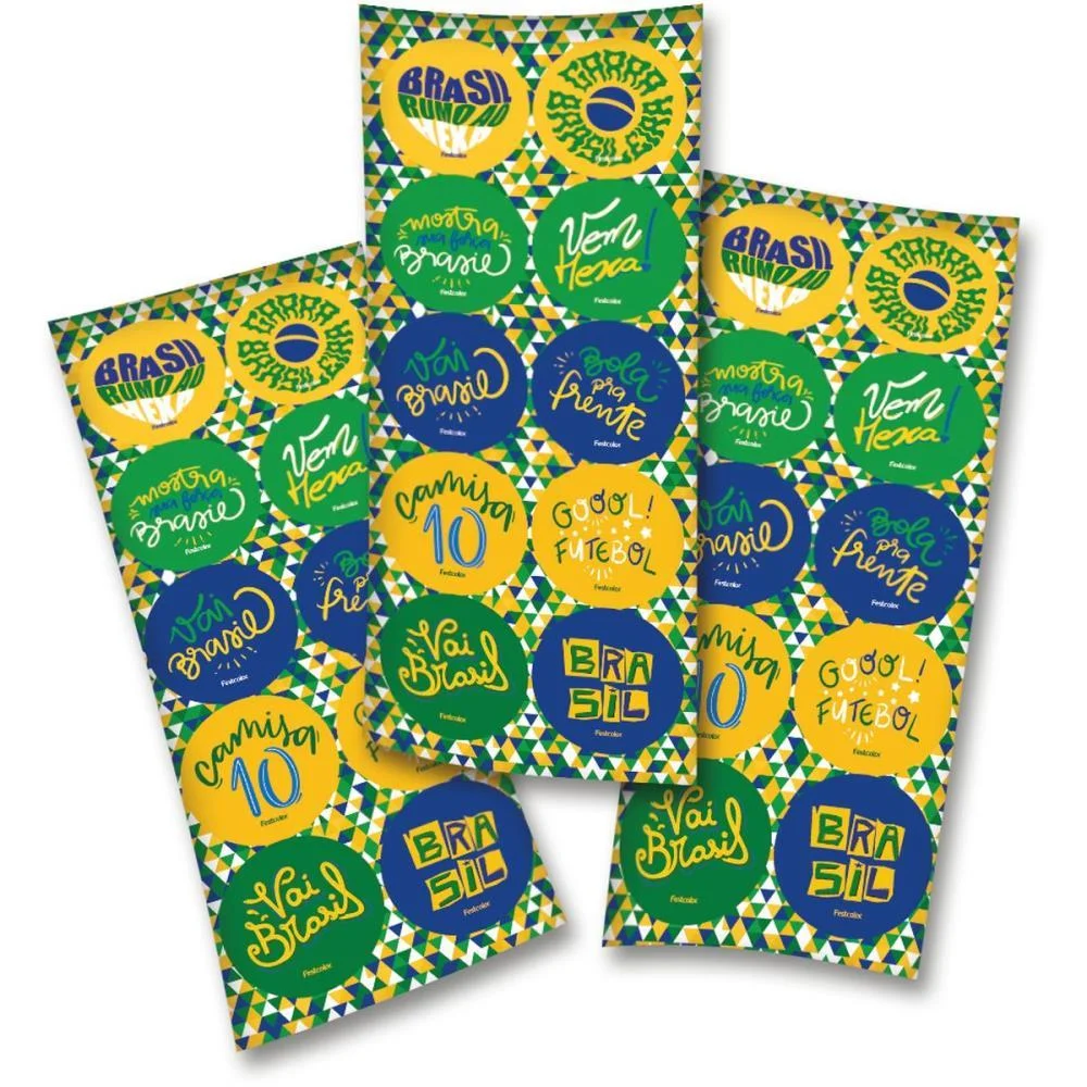 Copa Do Mundo Adesivos Brasil Festcolor (Pct.c/30) - imagem 3