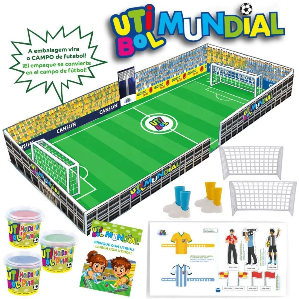 Copa Do Mundo Kit Jogo Massinha Utibol 8Pcs Canson - imagem 4