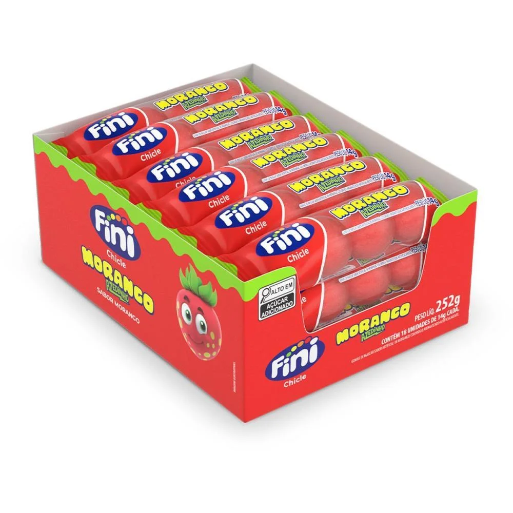 Doce Chicle Morango 14G Fini C/ 18 Unidades - imagem 3