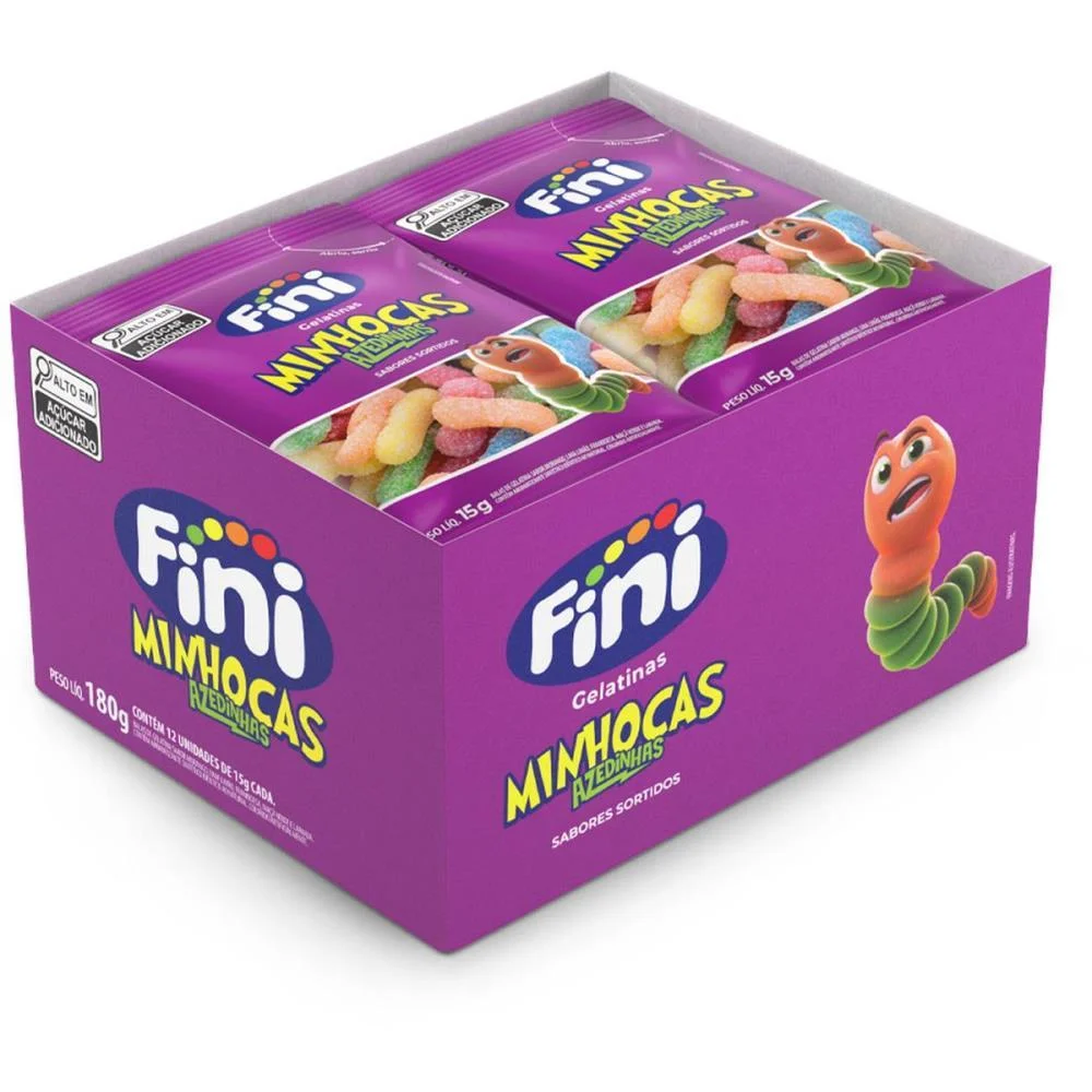 Doce Minhocas Azedinhas 15G. Fini C/ 12 Unidades - imagem 3