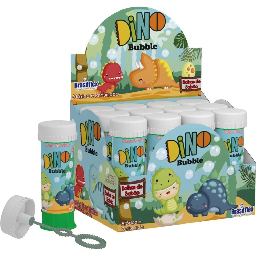 Bolha De Sabao Dino Bubble 60Ml Brasilflex (Cx.c/12) - imagem 2