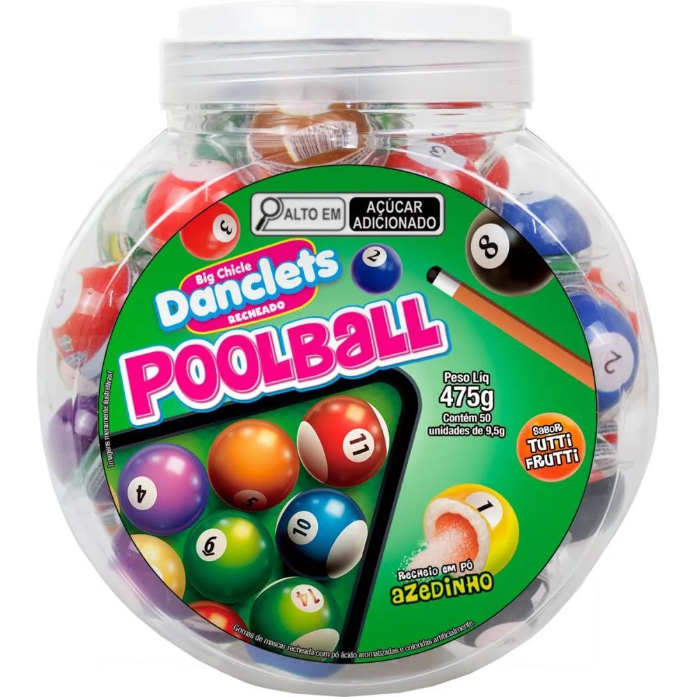 Doce Danclets Pool Ball C/Recheio(S Danilla Foods C/ 50 Unidades - imagem 2