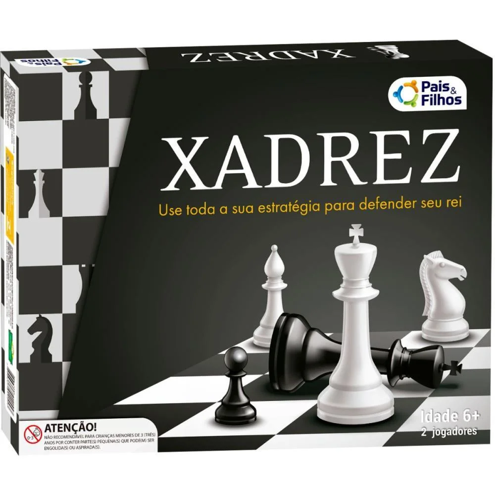 Jogo De Xadrez Rei Tamanho Real 5,4Cm Pais E Filhos - imagem 3