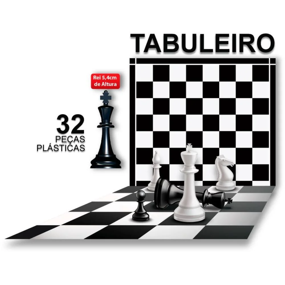 Jogo De Xadrez Rei Tamanho Real 5,4Cm Pais E Filhos - imagem 4