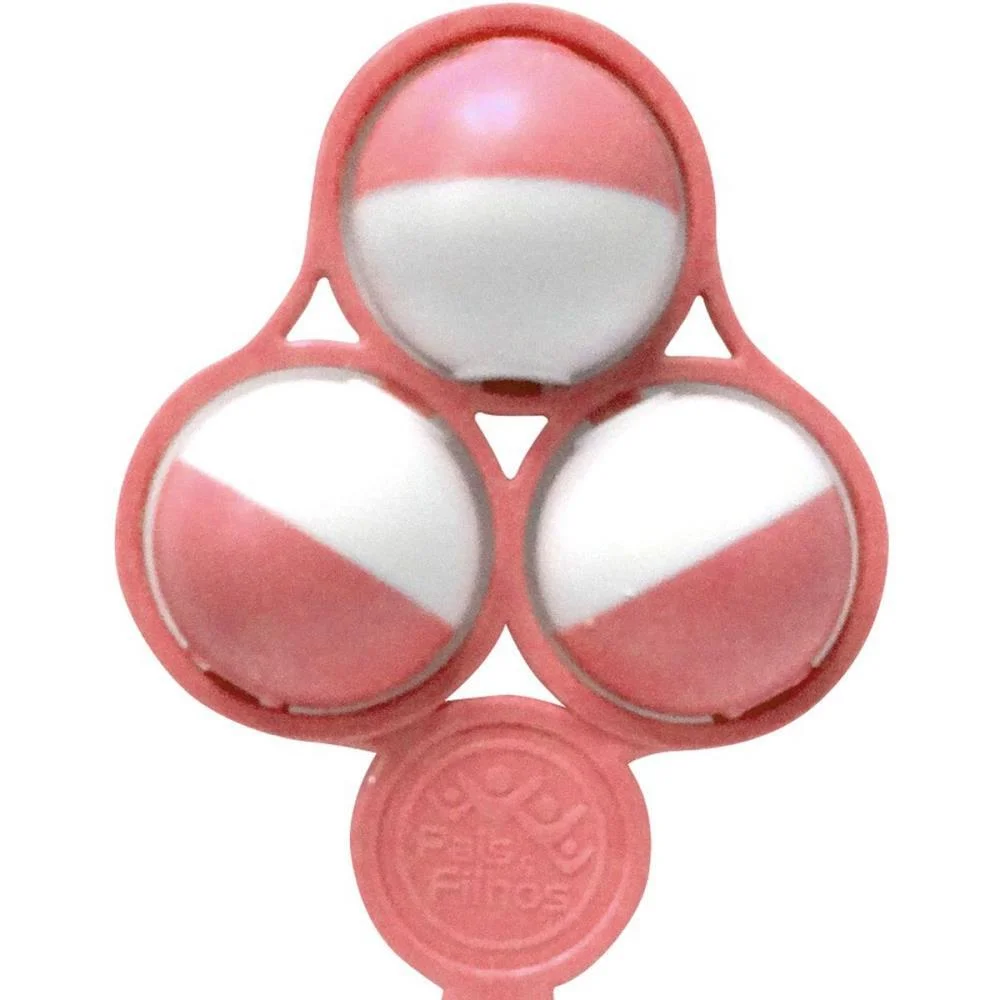 Mordedor E Chocalho Chocalho Bolas Rosa Solapa Pais E Filhos - imagem 6