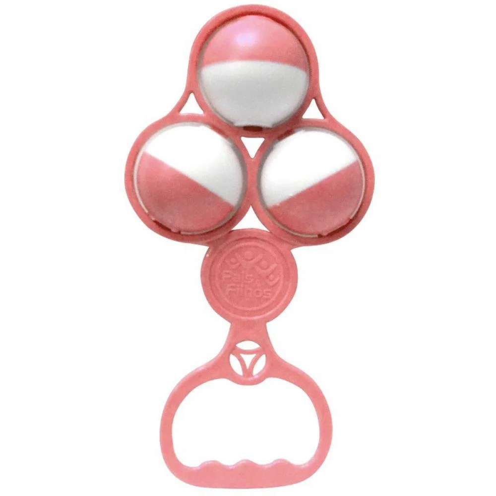 Mordedor E Chocalho Chocalho Bolas Rosa Solapa Pais E Filhos - imagem 7