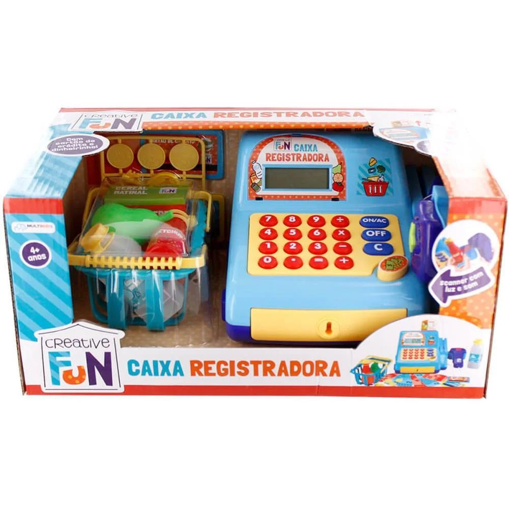 Brincando De Profissoes Caixa Registradora Azul Multikids - imagem 4