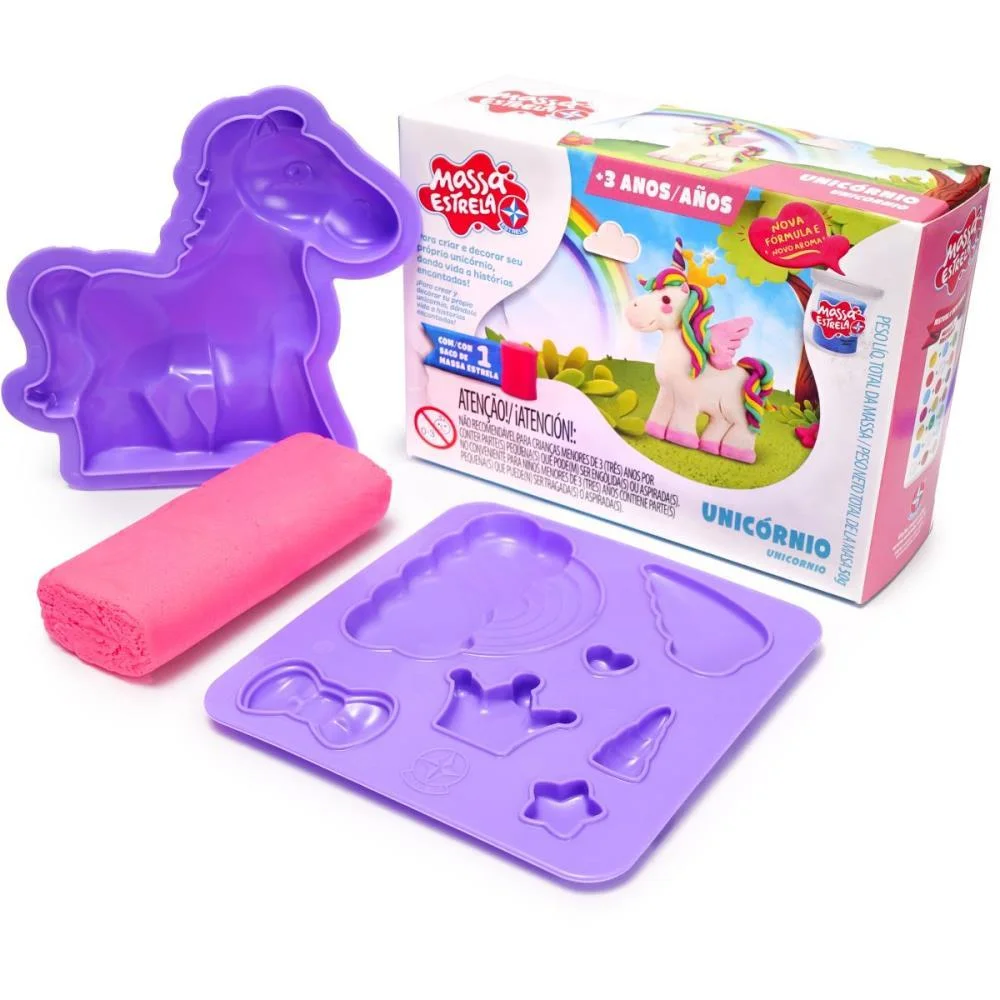 Massa Para Modelar Criativa Massa Kit Unicornios Estrela - imagem 5