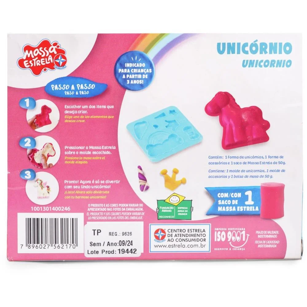 Massa Para Modelar Criativa Massa Kit Unicornios Estrela - imagem 6