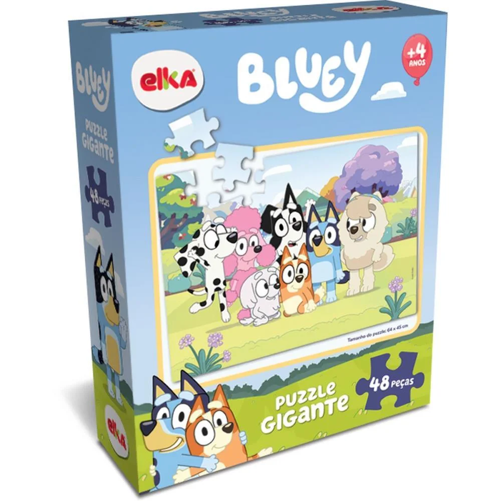 Quebra-Cabeca Cartonado Bluey Puzzle Gigante 48Pcs Elka - imagem 2