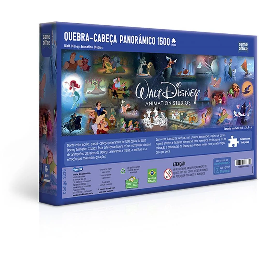 Quebra-Cabeca Cartonado Walt Disney Animation 1500Pcs Toyster - imagem 5