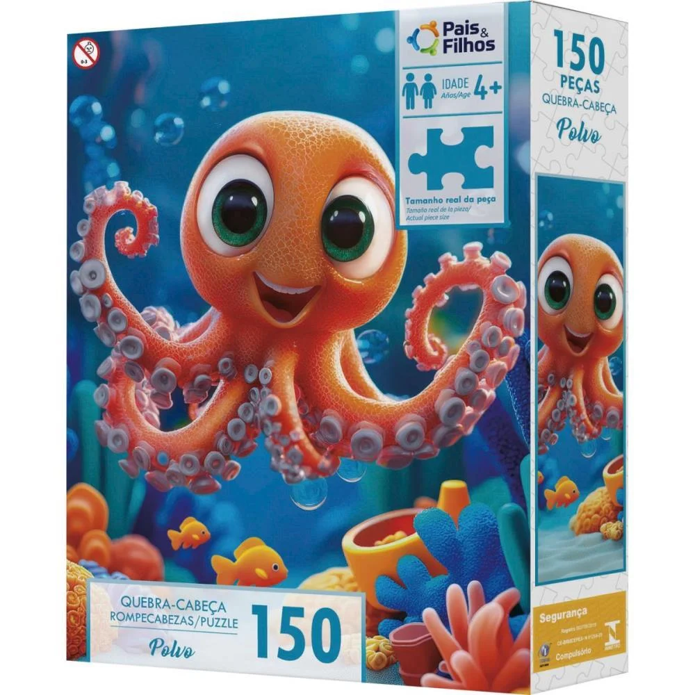 Quebra-Cabeca Cartonado Polvo 150 Pecas Pais E Filhos - imagem 2