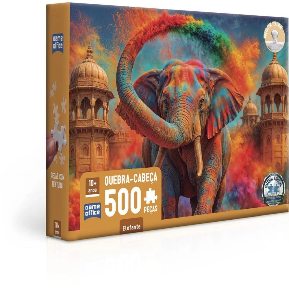 Quebra-Cabeca Cartonado Elefante 500 Pcs Toyster - imagem 5
