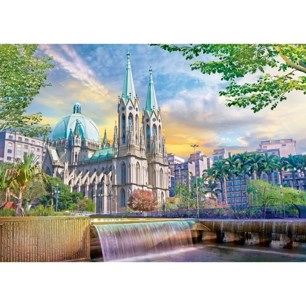 Quebra-Cabeca Cartonado Catedral Da Se 1000 Pecas Grow - imagem 4