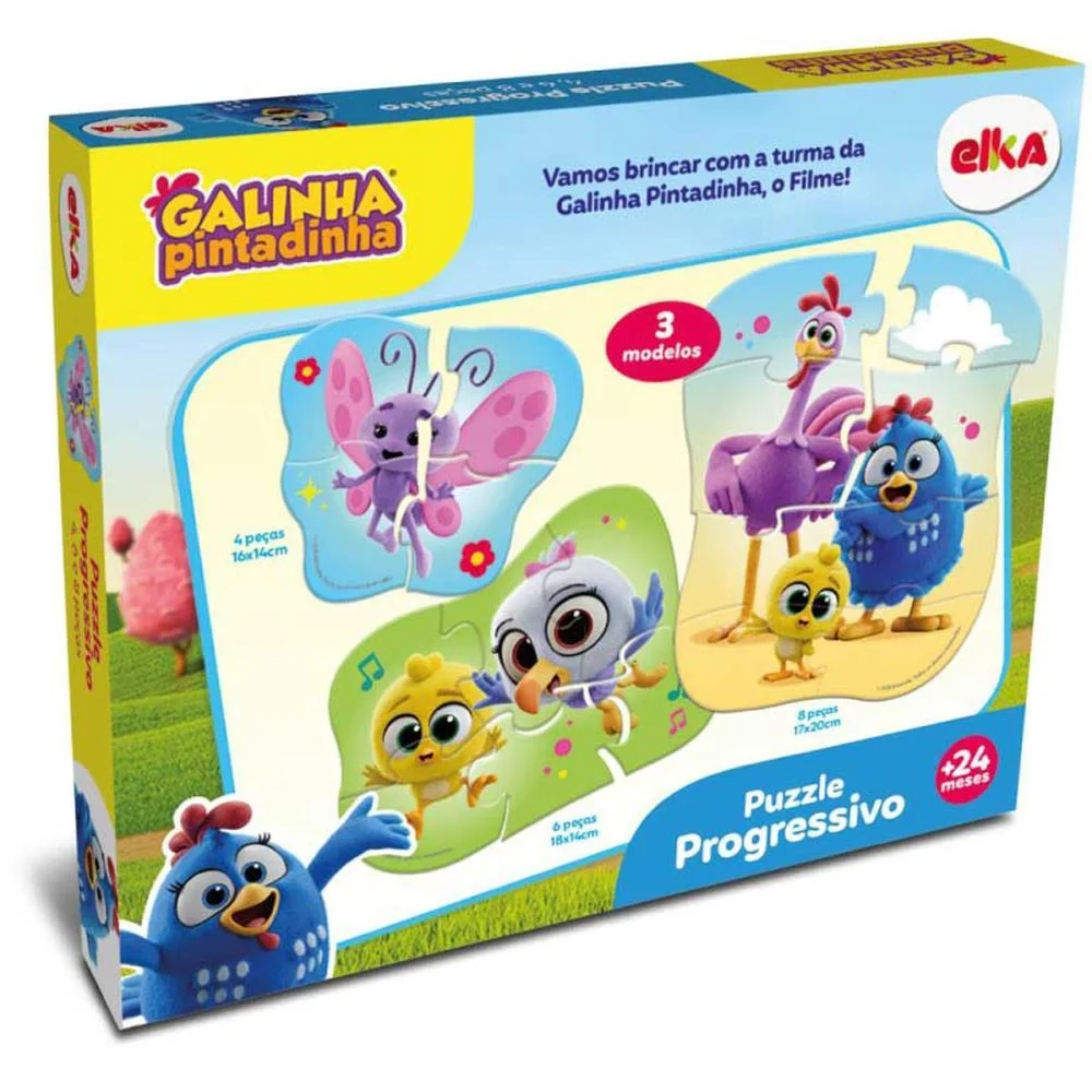 Quebra-Cabeca Cartonado Galinha Pintadinha Prog.4/6/8P Elka - imagem 5