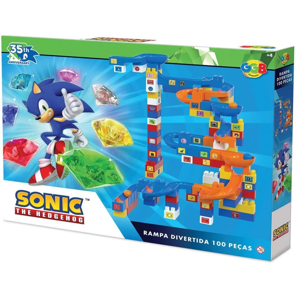 Brinquedo Para Montar Sonic Rampa Divertida 100Pcs Ggb Plast - imagem 3
