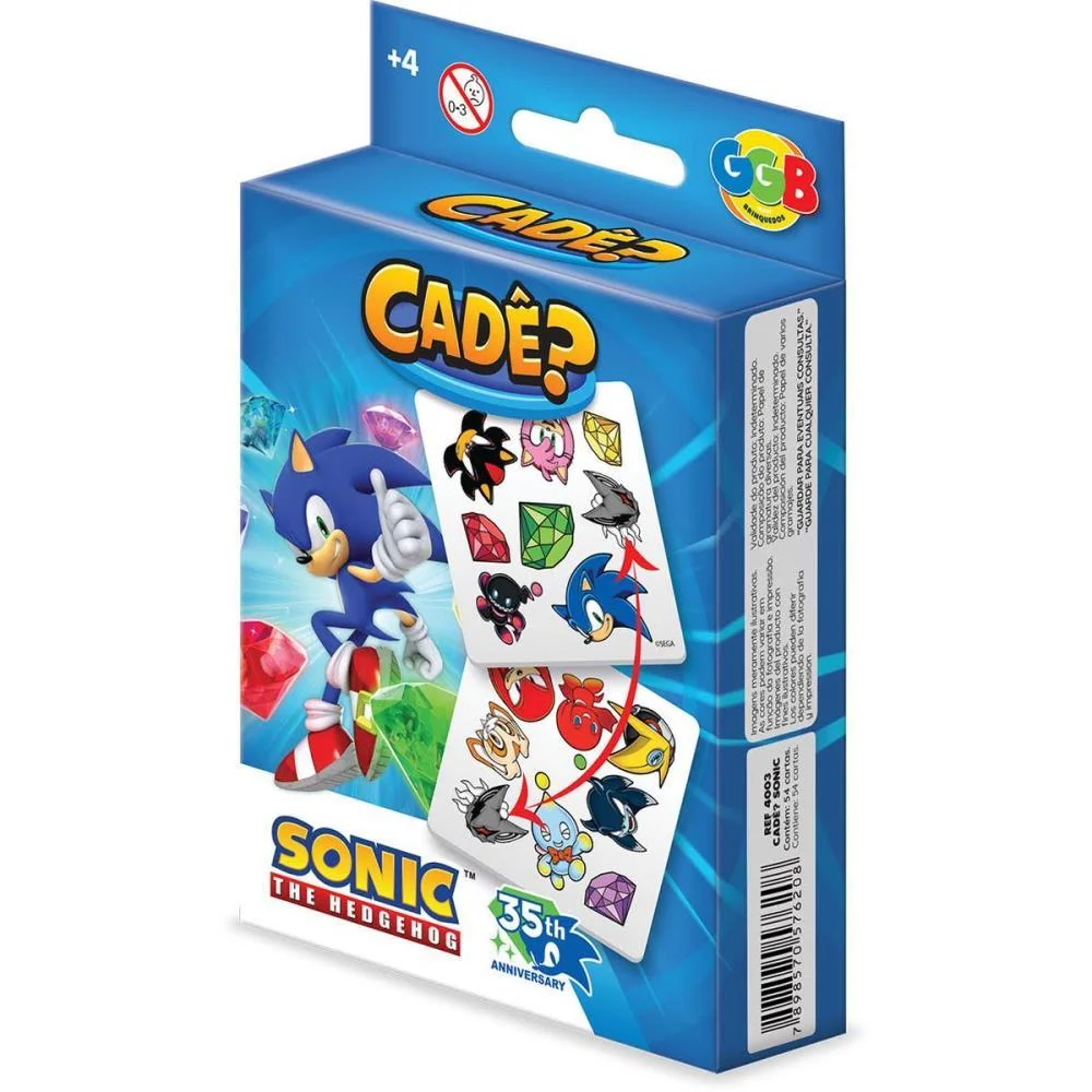 Jogo De Cartas Sonic Cade? 54 Cartas Ggb Plast - imagem 4