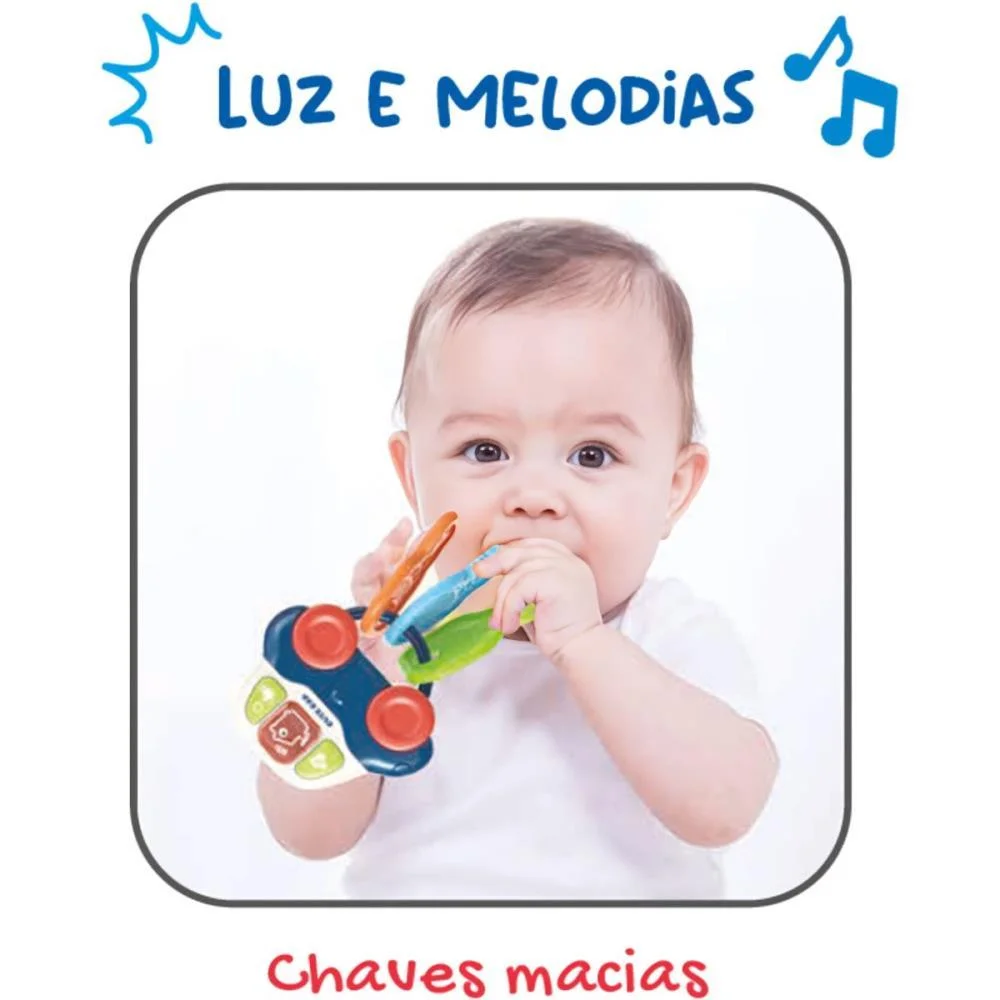 Brinquedo Para Bebe Music Car C/Luz/Som/Mordedor Maral - imagem 5