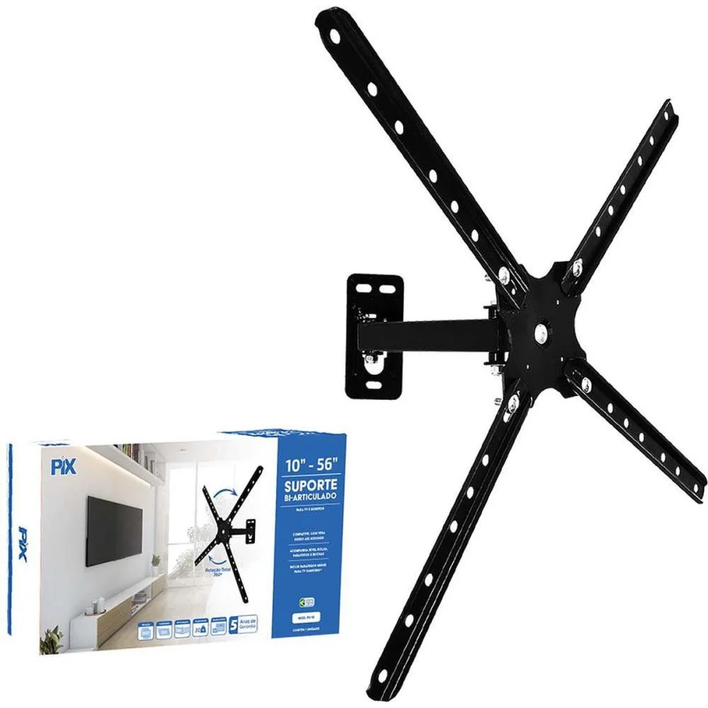 Suporte Para Tv Bi-Articulado 10 A 60 Pol. Pto Santana Centro - imagem 4