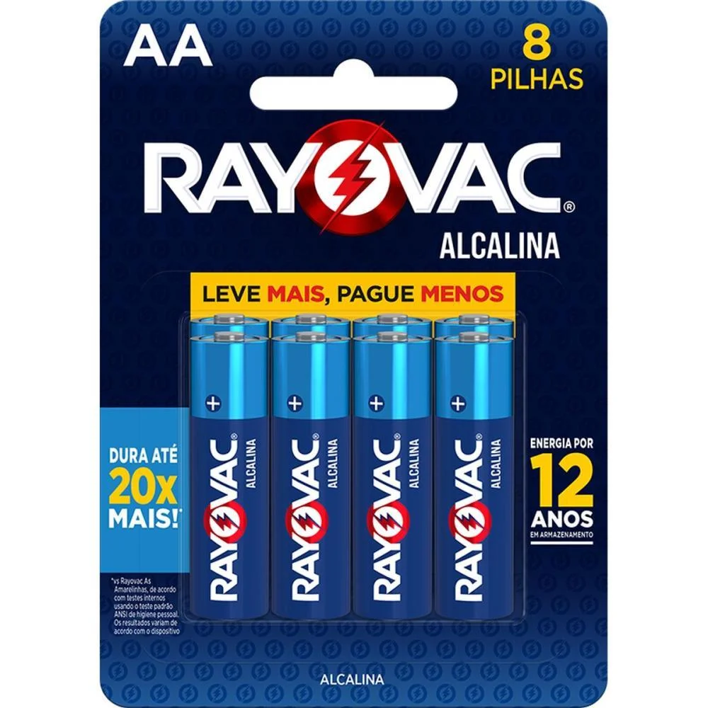 Pilha Alcalina Pequena Aa Leve+ Pague- Rayovac (Bl.c/08) - imagem 4