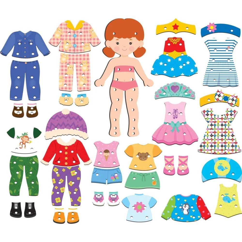 Brinquedo Educativo Alinhavo Veste E Brinca Madeir Nig Brinquedos - imagem 4