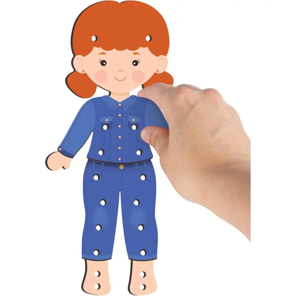 Brinquedo Educativo Alinhavo Veste E Brinca Madeir Nig Brinquedos - imagem 5
