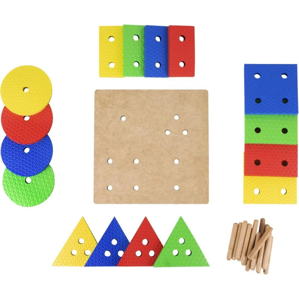 Brinquedo Pedagogico Madeira Prancha De Selecao 16Pcs Nig Brinquedos - imagem 5