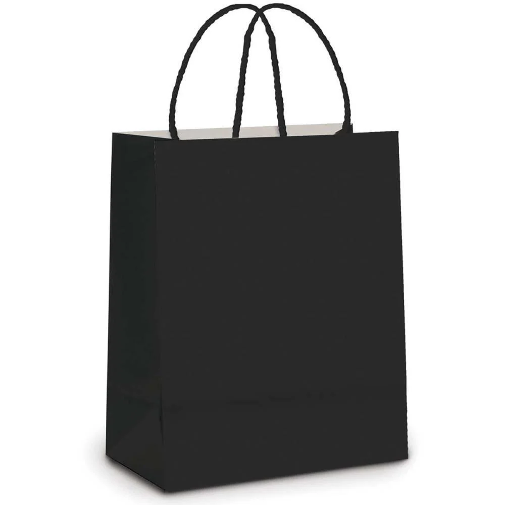 Sacola Para Presente Lisa Preta P 21,5X15X8Cm Cromus (Pct.c/10) - imagem 2