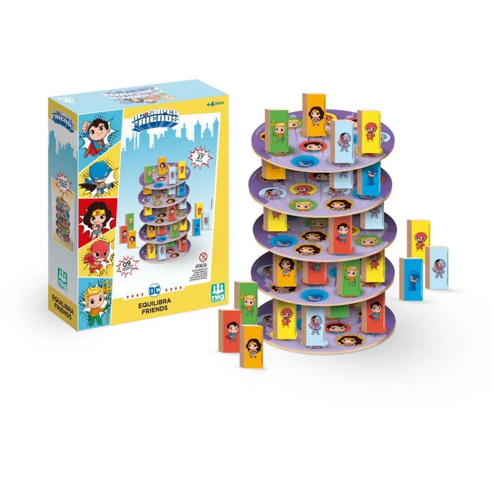 Brinquedo Educativo Dc Super Friends Equilibra Mad Nig Brinquedos - imagem 3