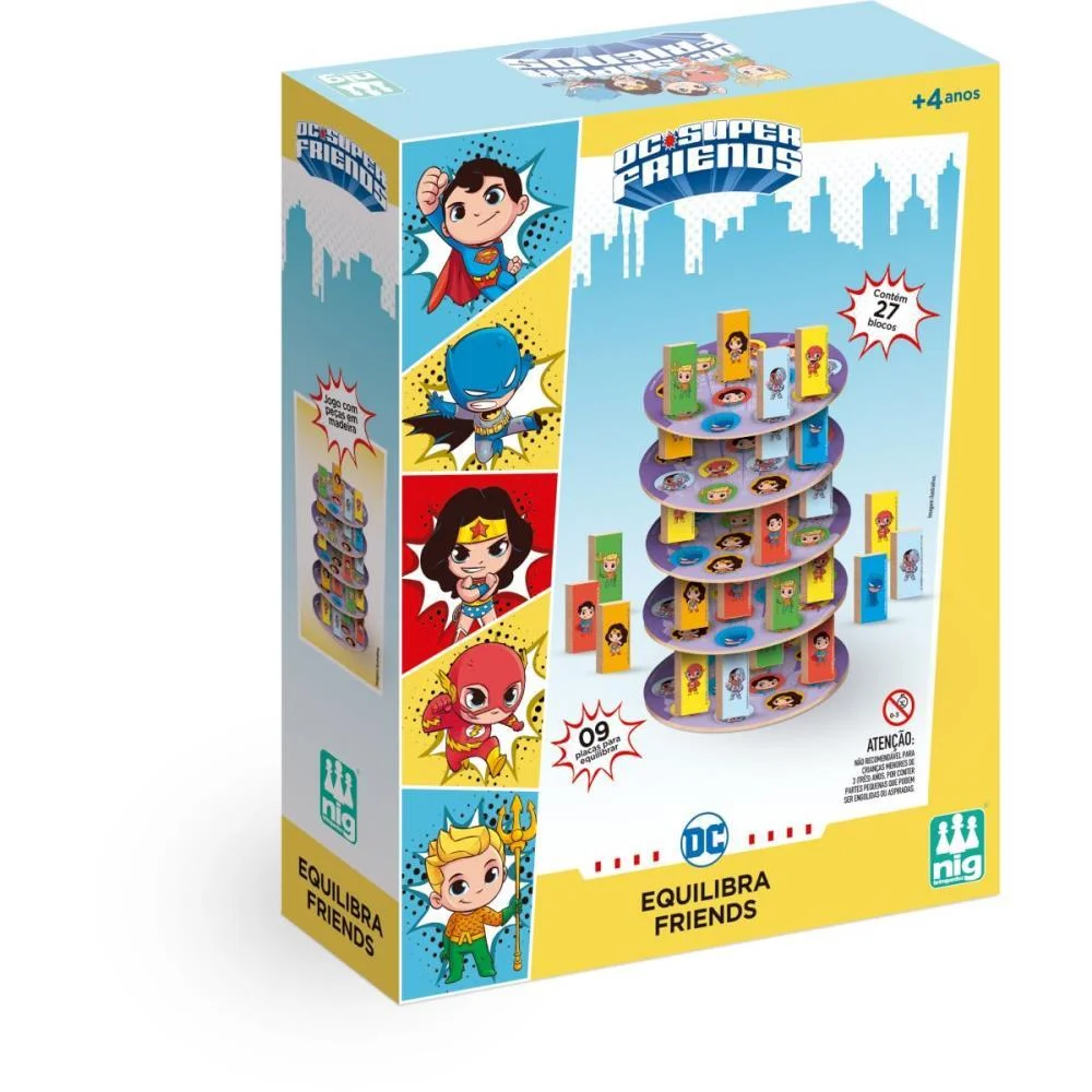Brinquedo Educativo Dc Super Friends Equilibra Mad Nig Brinquedos - imagem 5