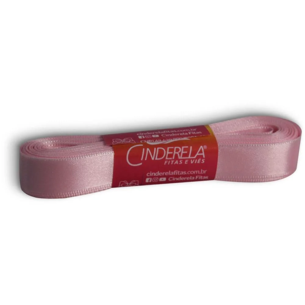 Fita De Cetim 15Mm 10M. Rosa Cinderela - imagem 2