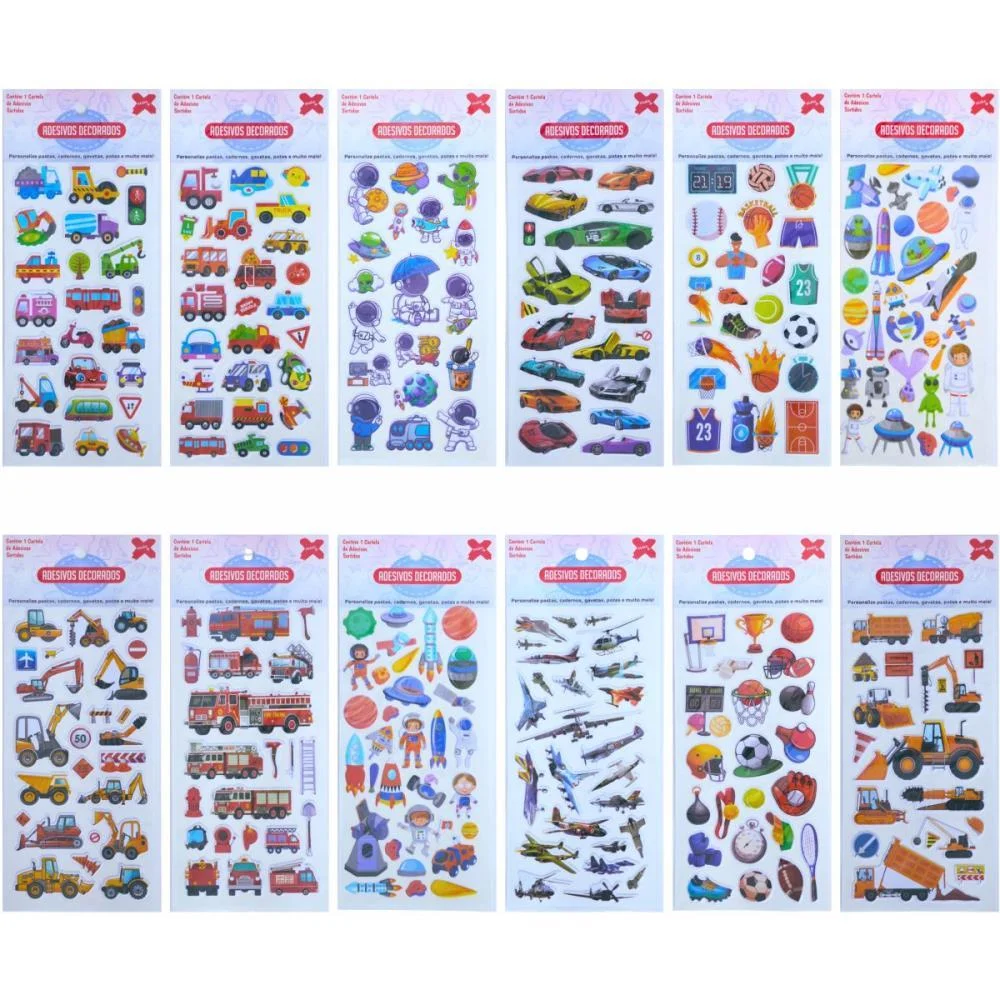Adesivos Decorados 10X24Cm. Boy Kids Cart.sortida Make+ (Pct.c/24) - imagem 2