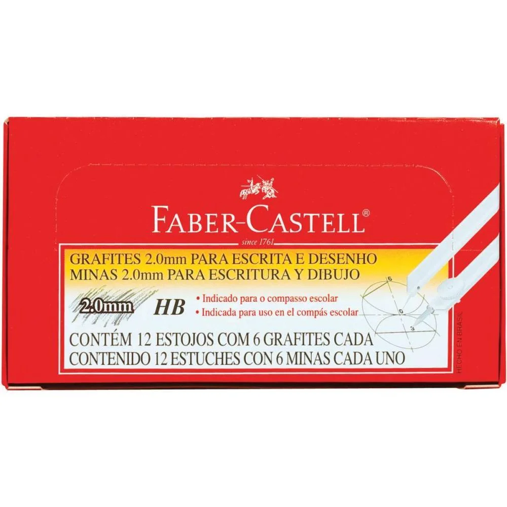 Grafite 2.0Mm 2,0 Hb 12Tubosx06Minas Faber-Castell (Caixinha) - imagem 3