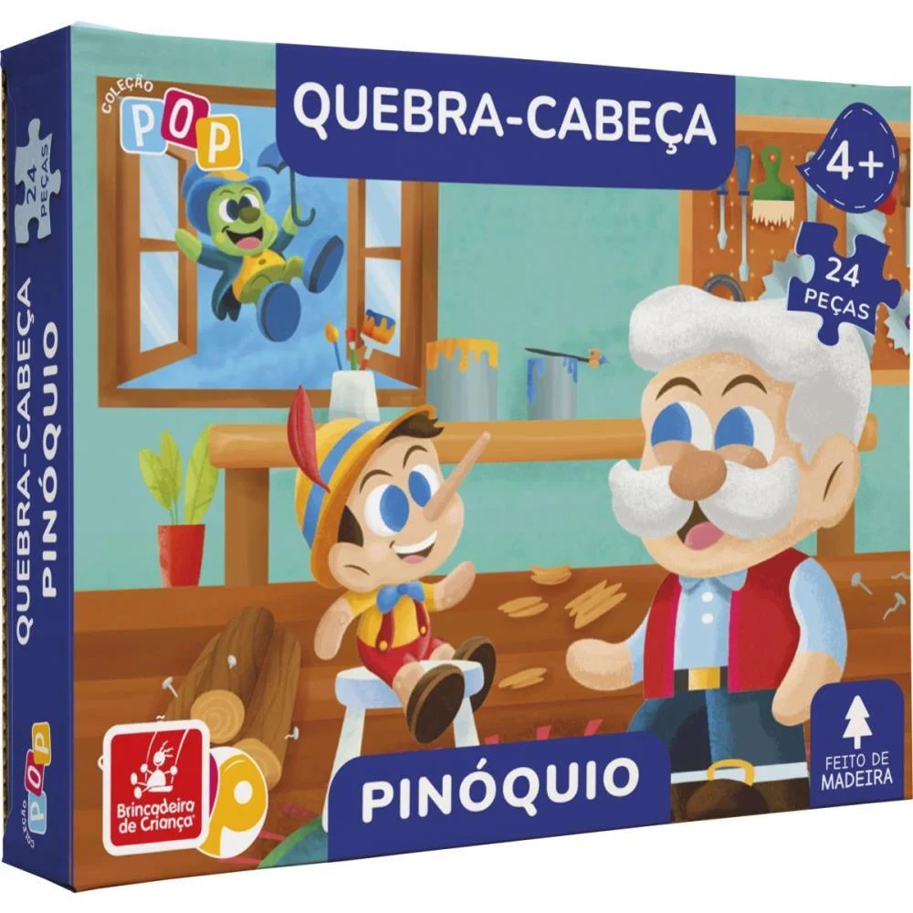 Quebra-Cabeca Madeira Pinoquio 24Pcs Brinc. De Crianca - imagem 2