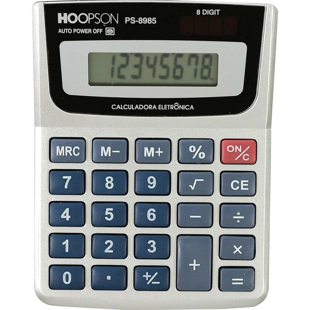 Calculadora De Mesa 8Digitos Bateria Prata Mercoriental - imagem 3