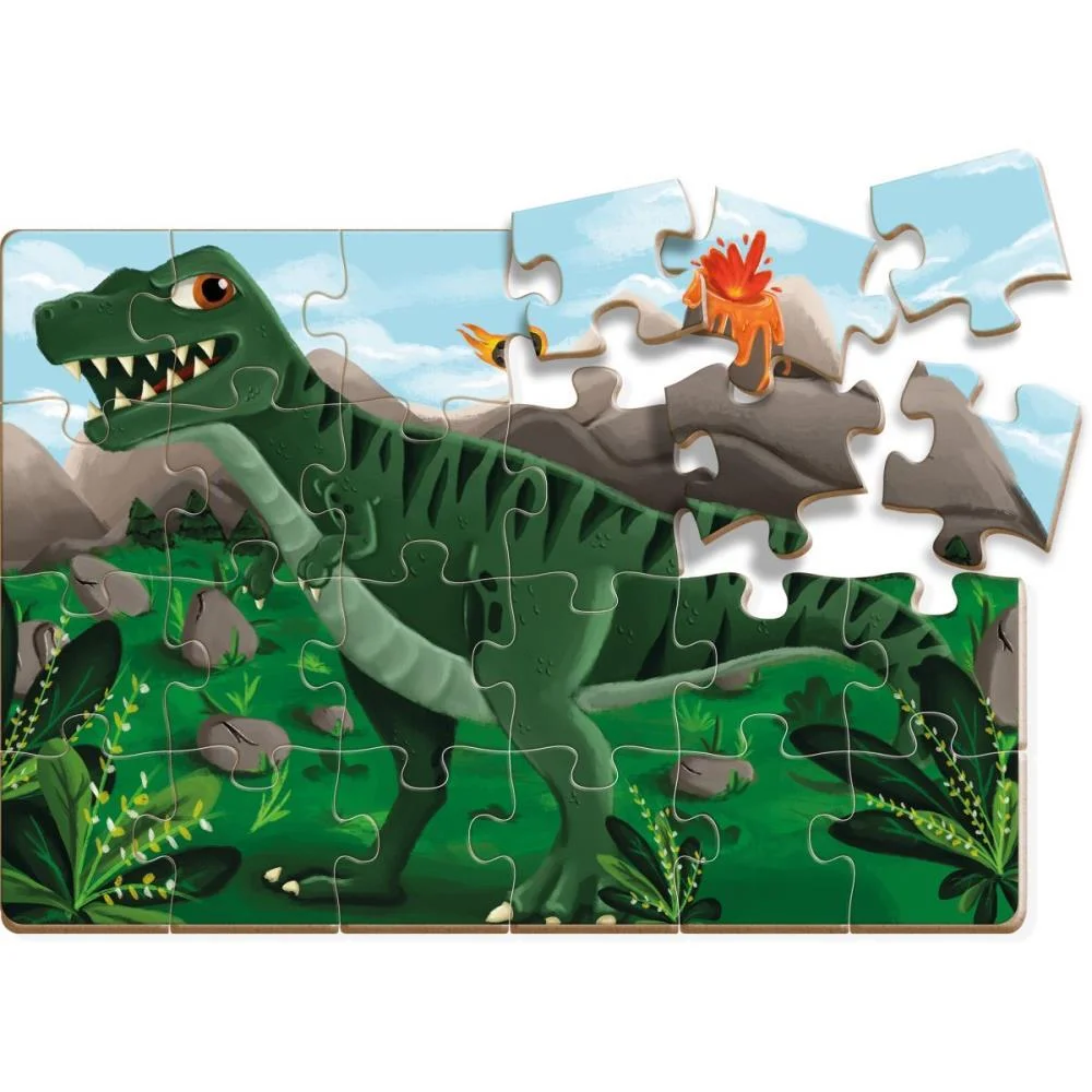 Quebra-Cabeca Madeira Tiranossauro Rex 24Pcs Brinc. De Crianca - imagem 4