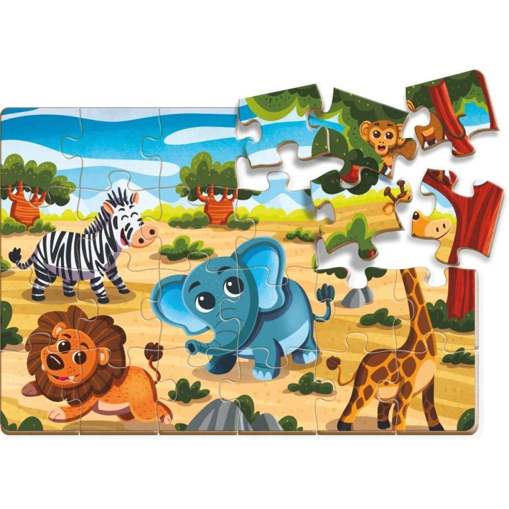 Quebra-Cabeca Madeira Safari 24Pcs Brinc. De Crianca - imagem 4