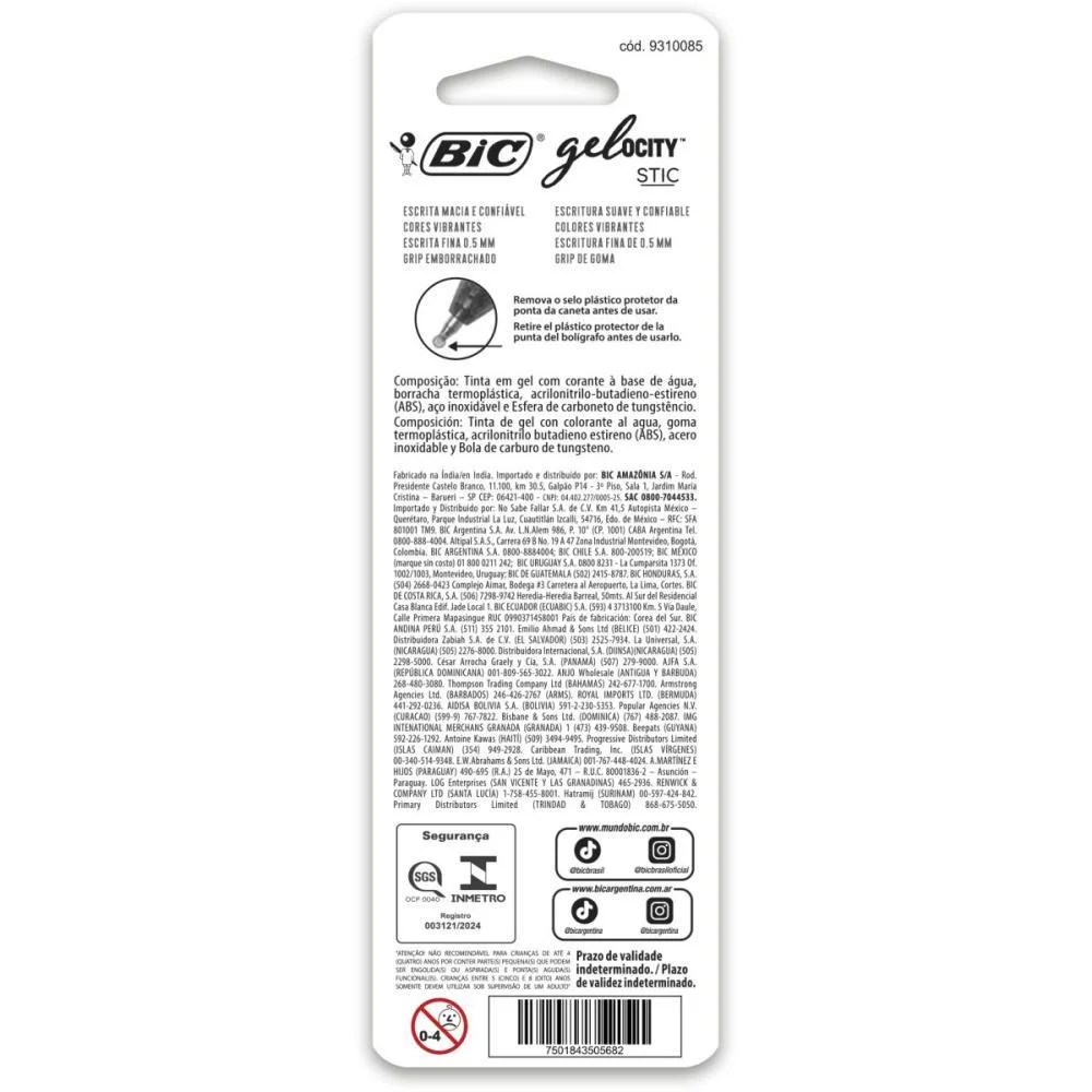 Caneta Gel Bic Gelocity Preta Bic (Blister) - imagem 5